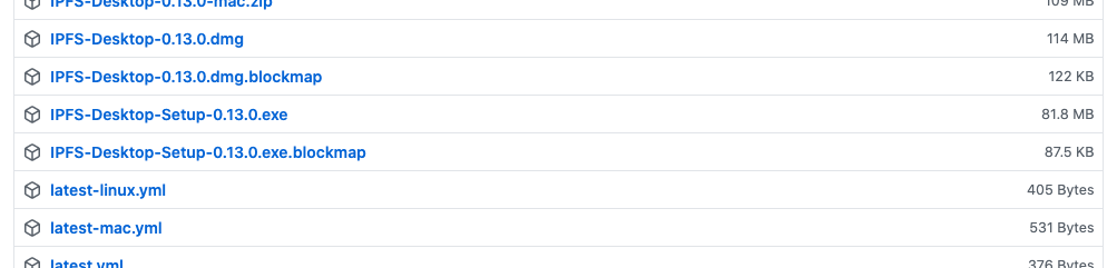 The IPFS Desktop download page.